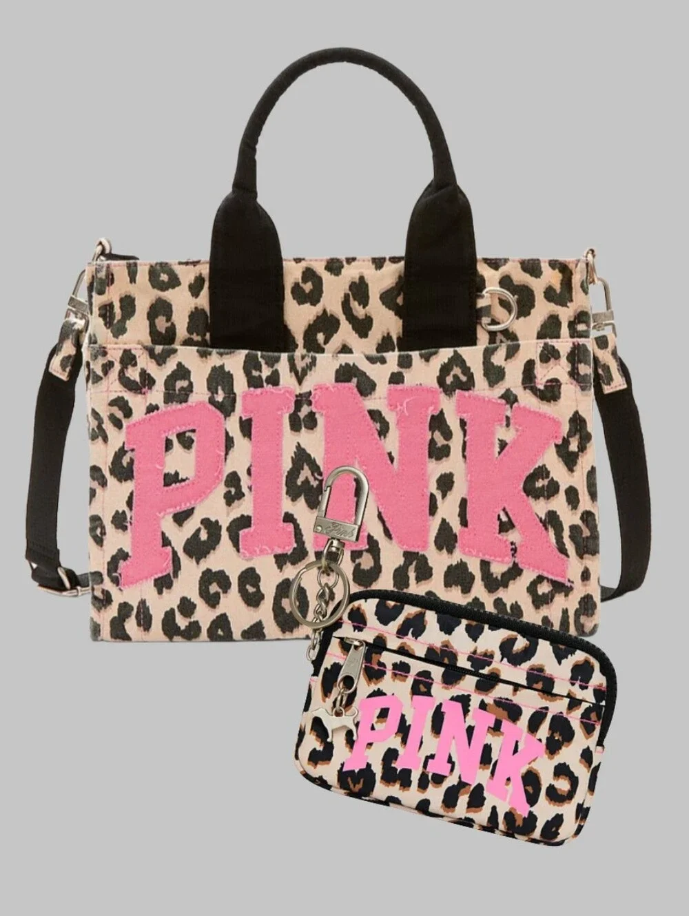 VS PINK Mini Crossbody Tote Bag with Cardholder Keychain NWT